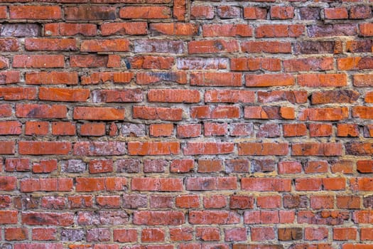 flat brick wall background and texture with light signs of erosion.