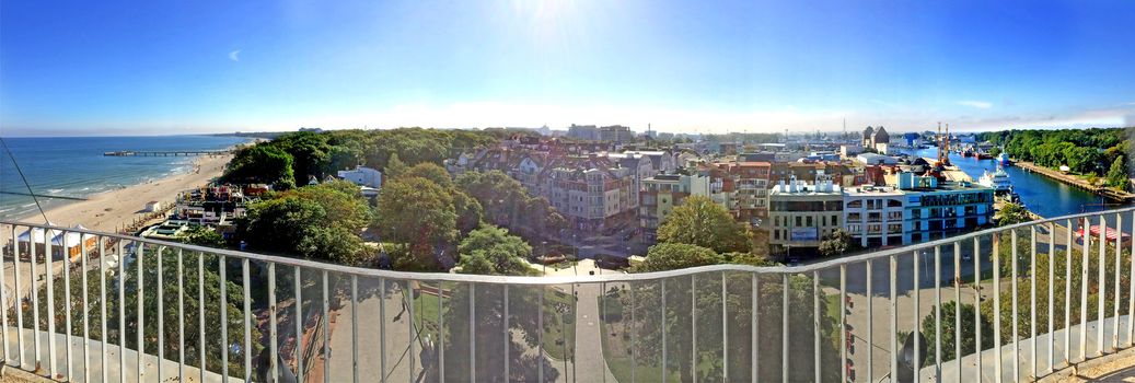 Kolobrzeg, lighthouse panoramic view