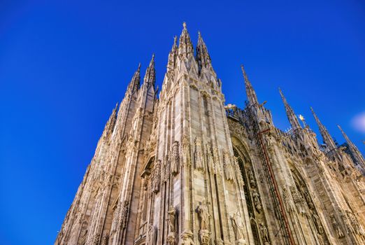 Milan, Italy. Amazing view of Milano Duomo, the Cathedral at sunset.