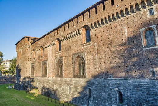 The Sforza Castle - Castello Sforzesco in Milan, Italy.