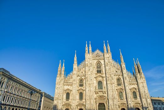 Milan, Italy. Amazing view of Milano Duomo, the Cathedral at sunset.