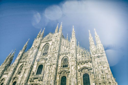 Milan, Italy. Amazing view of Milano Duomo, the Cathedral at sunset.