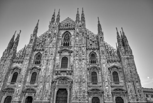 Milan, Italy. Amazing view of Milano Duomo, the Cathedral at sunset.