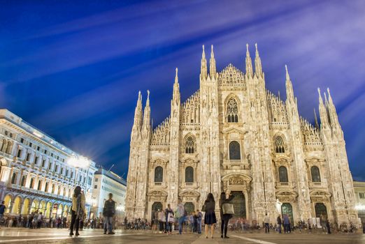 Milan, Italy. Amazing view of Milano Duomo, the Cathedral at sunset.