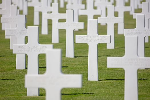 Luxembourg, Luxembourg on July 21, 2020; Graves in the American mlitary cemetary in Luxembourg