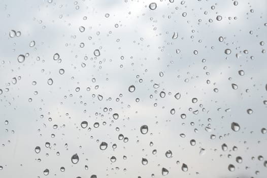 Drops of rain on the window, shallow dof