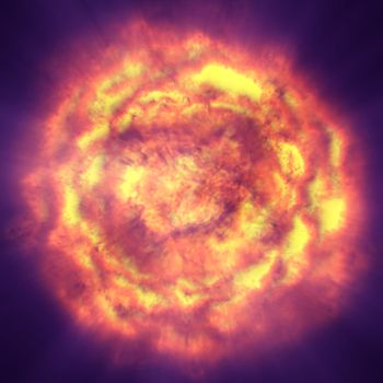 fire flame ball explosion in space, abstract illustration