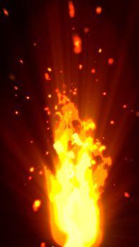 yellow Fire flame isolated on background illustration