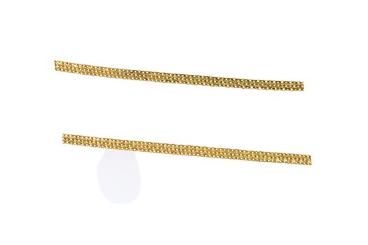 Attractive design of gold chain on isolated white background