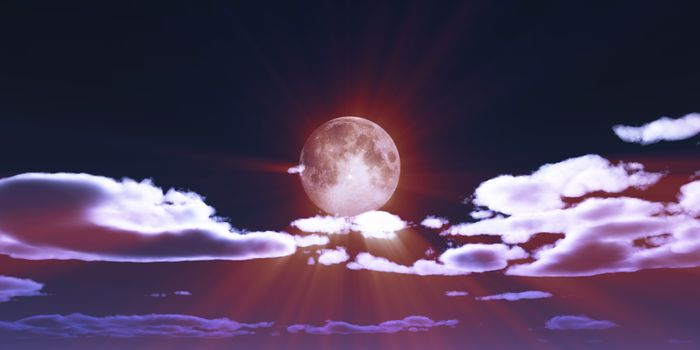 full moon at night night sky, illustration render