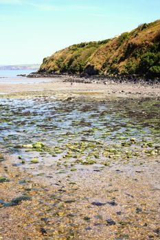 Fishguard Bay, Pembrokeshire Wales UK a popular Welsh coastline which is a popular travel destination resort landmark stock photo