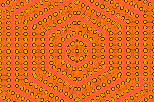 Kaleidoscope seamless orange colours abstract background pattern stock photo