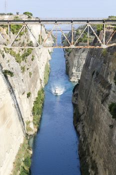 The Corinth Canal is a canal that connects the Gulf of Corinth with the Saronic Gulf in the Aegean Sea, Greece