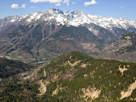 The Alpe d Huez ski domain in the French Alps