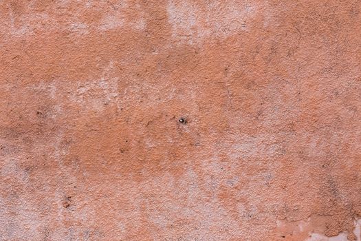 peach color wet plaster shabby wall texture and background.