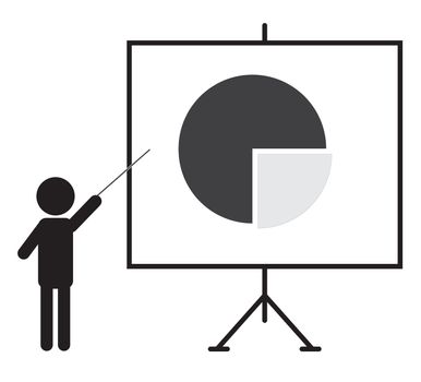 Training icon on transparent background. flat style. an presenting something on a board sign. presentation icon for your web site design, logo, app, UI.