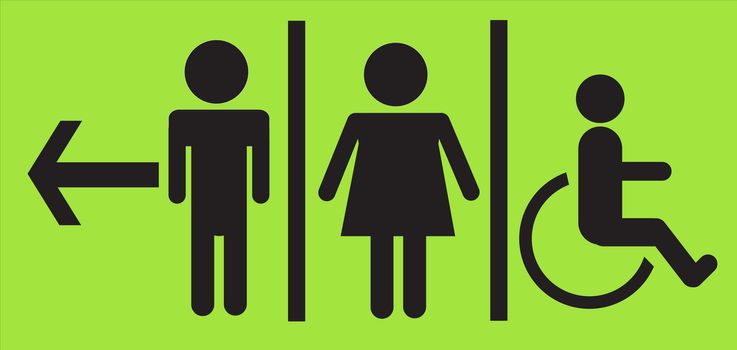 a man and a lady toilet sign,  toilet sign on white background