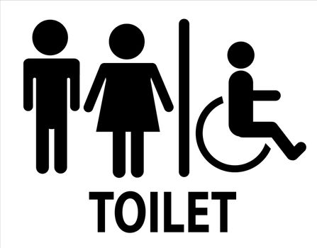 a man and a lady toilet sign,  toilet sign on white background