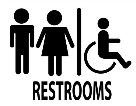 a man and a lady restrooms sign,  toilet sign on white background