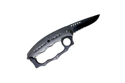 Military knife with brass knuckles isolated on white background with clipping path


