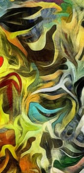 Fluid lines of color movement. 3D rendering.