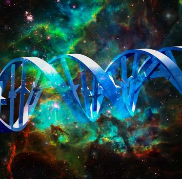 DNA strand in vivid space