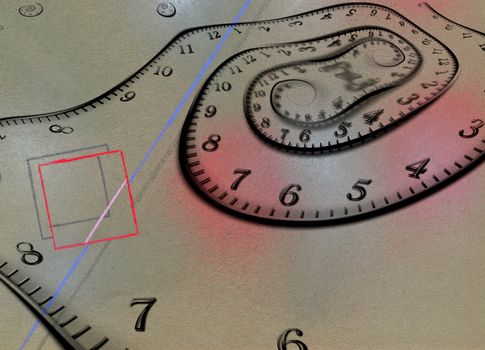 Time spiral. Abstract composition with geometric figures