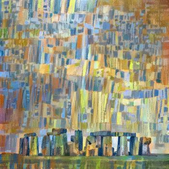 Abstract colorful painting. Stonehenge