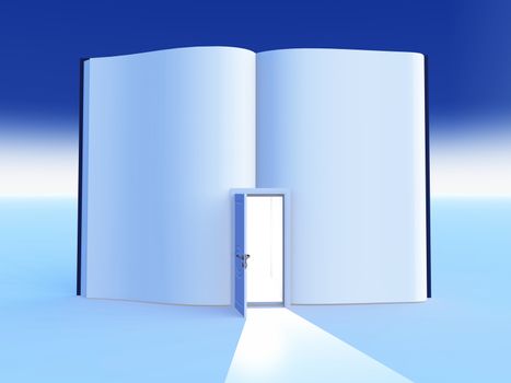 Empty book with open door
