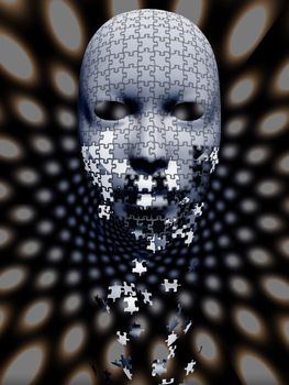 Puzzle falling mask composition