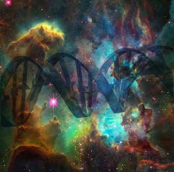 DNA strand in vivid space