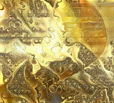 Abstract painting in colors of gold