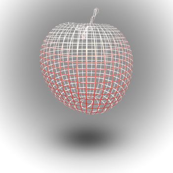 3D Model of Apple. White background