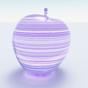 3d rendering. Apple made of glass