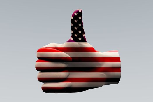 USA Thumbs Up. 3D rendering