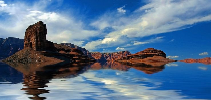 Desert Water. Flooded mountain landscape