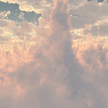 Clouds in day light. 3D rendering