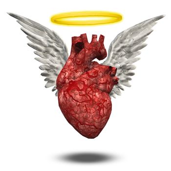 Angellic or innocent heart with golden halo