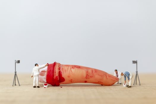 Miniature people :  Painters colouring  Bloody Fake finger for Halloween Party Props Decorations.