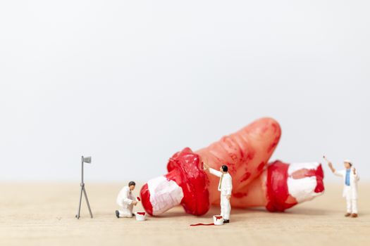 Miniature people :  Painters colouring  Bloody Fake finger for Halloween Party Props Decorations.