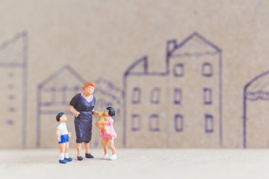 Miniature people stay at home doing self-quarantine to avoid coronavirus, , stay home concept