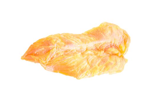 Dried chicken jerky for dogs isolate on white with Clipping path