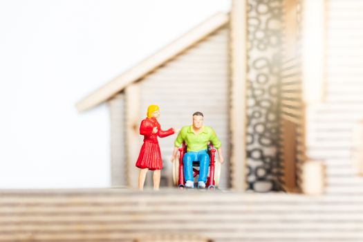 Miniature people stay at home doing self-quarantine , stay home concept