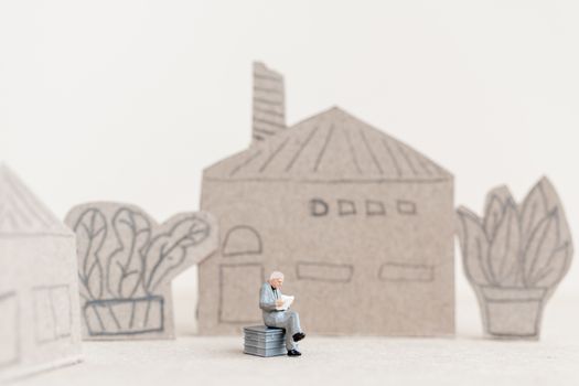 Miniature people stay at home doing self-quarantine to avoid coronavirus, , stay home concept