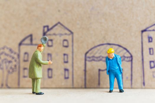 Miniature people stay at home doing self-quarantine to avoid coronavirus, , stay home concept