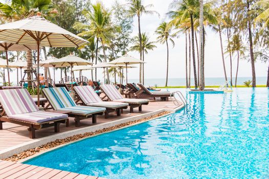 Luxurious swimming pool with ocean views