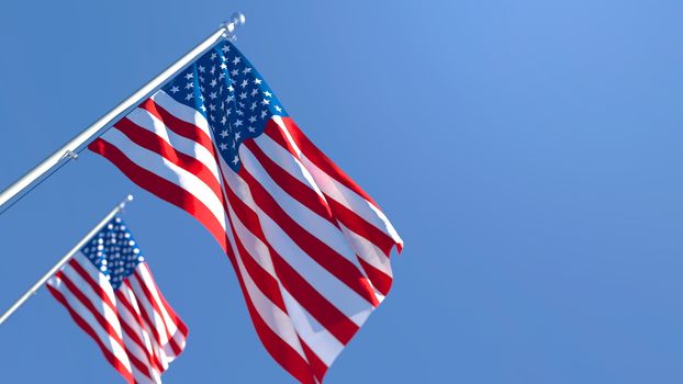 3d rendering of the national flag of the United States of America.