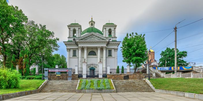 Bila Tserkva, Ukraine 06.20.2020. Church of St Ivan the Baptist in the city of Bila Tserkva, Ukraine, on a cloudy summer day