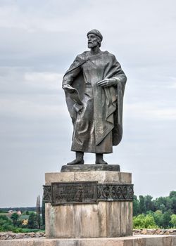 Bila Tserkva, Ukraine 06.20.2020. Monument to Yaroslav the Wise in the city of Bila Tserkva, Ukraine, on a cloudy summer day