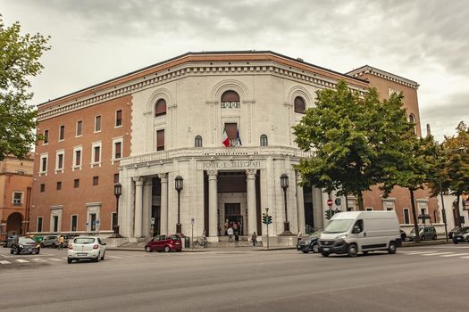 FERRARA, ITALY 29 JULY 2020 : Post office building in Ferrara in Italy